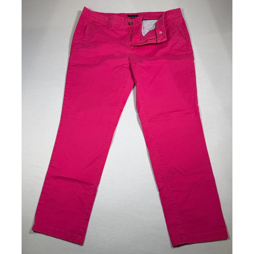 Tommy Hilfiger Pants Womens 16 Pink Chino Straight Leg Stretch Twill Casual
